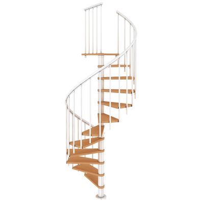 Dolle Spindeltreppe Montreal Buche/weis 252-282cm Geschosshoehe Ø120cm