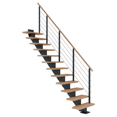 Dolle Mittelholmtreppe Hamburg Gerade Eiche weis, geoelt 75 cm breit fuer GH 278 –