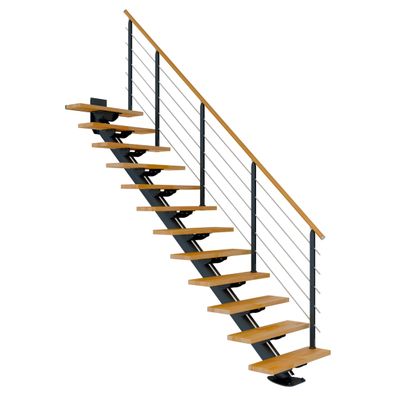 Dolle Mittelholmtreppe Sydney in Buche, geoelt 75 cm breit Gerade fuer Geschosshoehe