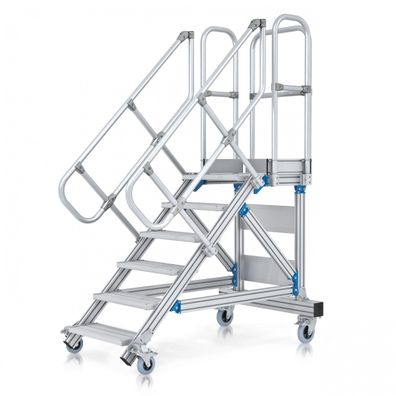 Zarges Plattformtreppe fahrbar 60EUR 600mm Stufenbreite 15 Stufen