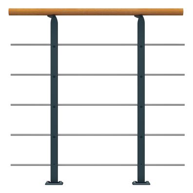 Dolle Bruestungsgelaender Erweiterungs-Set - Buche Unterkonstruktion Anthrazit - Fra