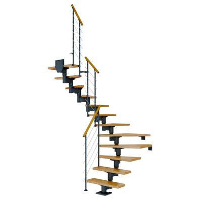 Dolle Mittelholmtreppe Cork Eiche, lackiert 1/2 gewendelt 75 cm breit fuer GH 240 ?