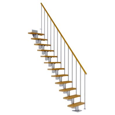 Dolle Mittelholmtreppe Dublin Gerade aus Eiche lackiert 75 cm breit fuer GH 240–29