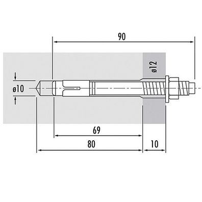 Hailo Bolzenanker Hilti M10x90 Edelstahl 1.4571/ASTM316ti 3er-Set