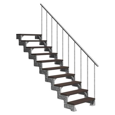 Dolle Ausentreppe Gardentop 180-220cm Geschosshoehe mit Trimax dunkelbraun 100cm bre