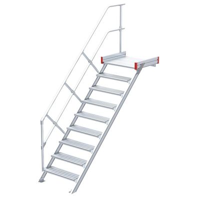 Euroline 511 Podesttreppe 45EUR 1000mm Stufenbreite 9 Stufen Alu gerieft