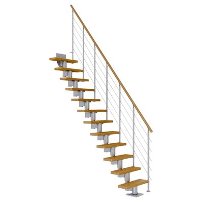 Dolle Mittelholmtreppe Dublin Gerade aus Eiche lackiert 75 cm breit fuer GH 278–33