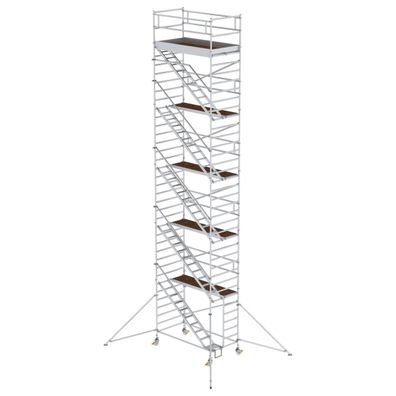 MUNK Rollgeruest mit Schraegaufstiegen 1,35x2,45m Plattform, 12,35m AH