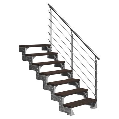 Dolle Ausentreppe Gardentop 126-154cm Geschosshoehe mit Trimax dunkelbraun 80cm brei