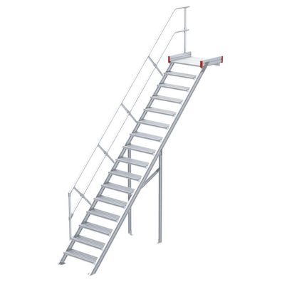 Euroline 511 Podesttreppe 45EUR 600mm Stufenbreite 16 Stufen Alu gerieft