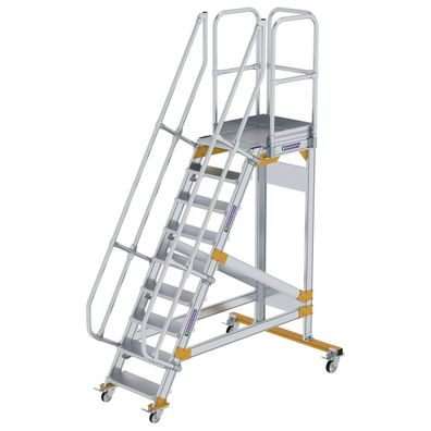 MUNK Plattformtreppe fahrbar 60EUR Stufenbreite 600mm 9 Stufen