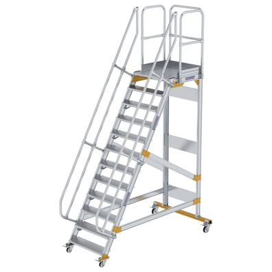 MUNK Plattformtreppe fahrbar 60EUR Stufenbreite 800mm 12 Stufen