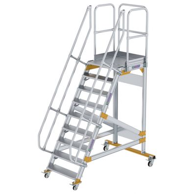 MUNK Plattformtreppe fahrbar 60EUR Stufenbreite 800mm 9 Stufen