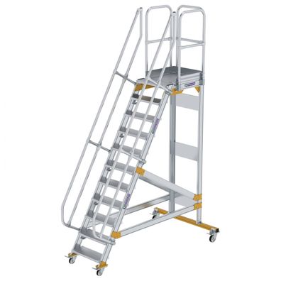 MUNK Plattformtreppe fahrbar 60EUR Stufenbreite 600mm 11 Stufen