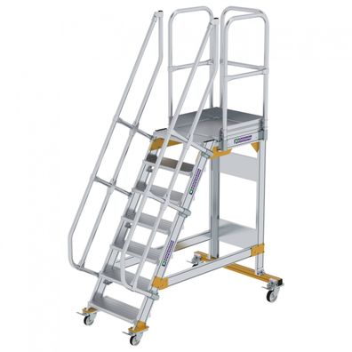 MUNK Plattformtreppe fahrbar 60EUR Stufenbreite 600mm 7 Stufen