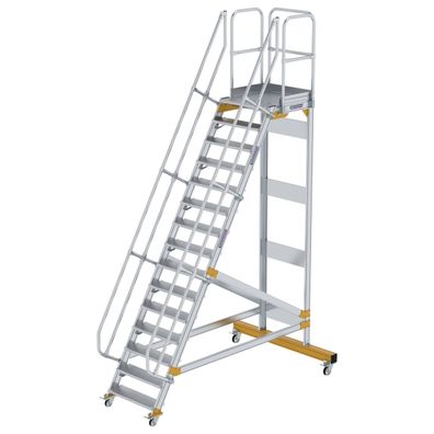 MUNK Plattformtreppe fahrbar 60EUR Stufenbreite 800mm 15 Stufen