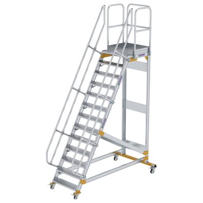 MUNK Plattformtreppe fahrbar 60EUR Stufenbreite 800mm 13 Stufen