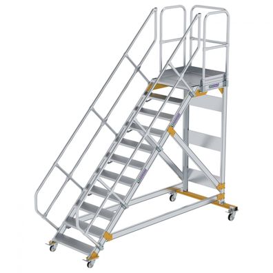 MUNK Plattformtreppe fahrbar 45EUR Stufenbreite 800mm 11 Stufen