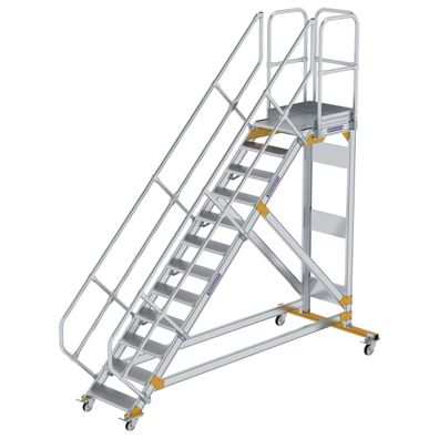 MUNK Plattformtreppe fahrbar 45EUR Stufenbreite 600mm 12 Stufen