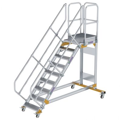 MUNK Plattformtreppe fahrbar 45EUR Stufenbreite 600mm 9 Stufen