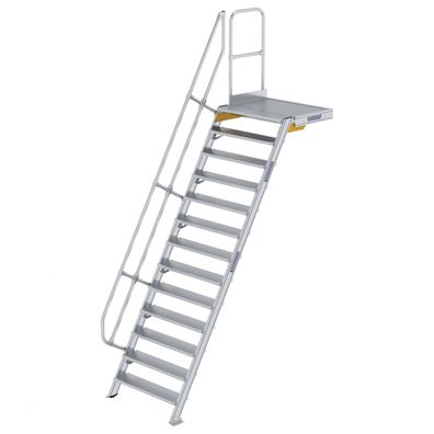 MUNK Treppe mit Plattform 60EUR inkl. einen Handlauf, 1000mm Stufenbreite, 13 Stufen