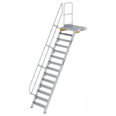 MUNK Treppe mit Plattform 60EUR inkl. einen Handlauf, 800mm Stufenbreite, 14 Stufen