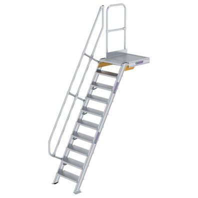 MUNK Treppe mit Plattform 60EUR inkl. einen Handlauf, 600mm Stufenbreite, 10 Stufen