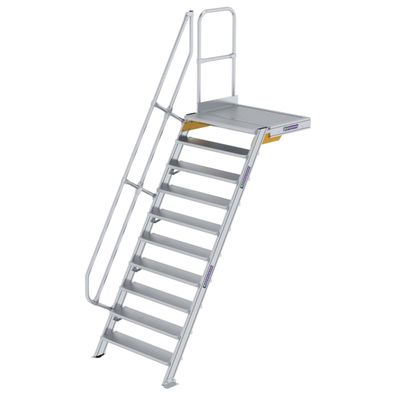 MUNK Treppe mit Plattform 60EUR inkl. einen Handlauf, 1000mm Stufenbreite, 10 Stufen