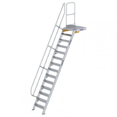 MUNK Treppe mit Plattform 60EUR inkl. einen Handlauf, 600mm Stufenbreite, 14 Stufen