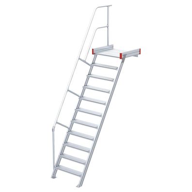 Euroline 511 Podesttreppe 60EUR 1000mm Stufenbreite 11 Stufen Alu gerieft