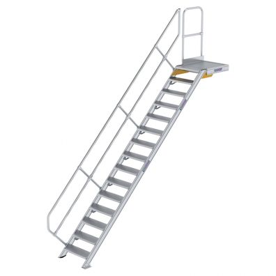 MUNK Treppe mit Plattform 45EUR inkl. einen Handlauf, 600mm Stufenbreite, 15 Stufen