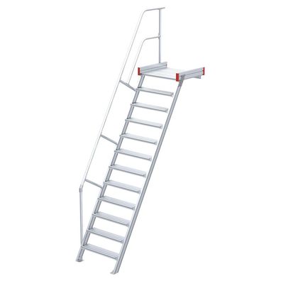 Euroline 511 Podesttreppe 60EUR 1000mm Stufenbreite 12 Stufen Alu gerieft