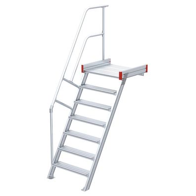 Euroline 511 Podesttreppe 60EUR 1000mm Stufenbreite 7 Stufen Alu gerieft