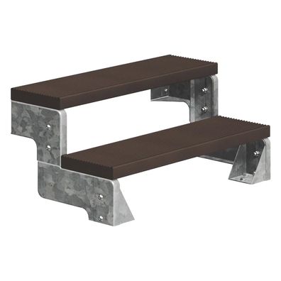 Dolle Ausentreppe Gardentop 36-44cm Geschosshoehe mit Trimax dunkelbraun 80cm breit