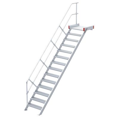 Euroline 511 Podesttreppe 45EUR 800mm Stufenbreite 14 Stufen Alu gerieft