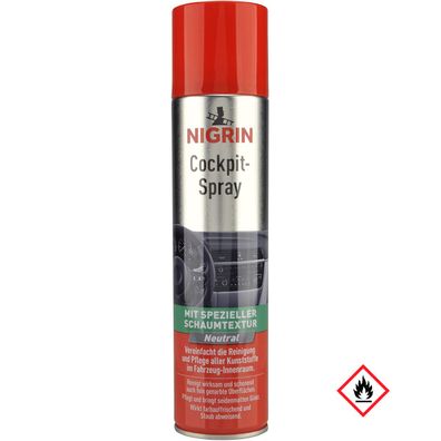 NIGRIN Cockpitspray neutral mit spezieller Schaumtextur für Innenräume