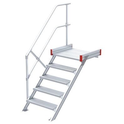 Euroline 511 Podesttreppe 45EUR 1000mm Stufenbreite 5 Stufen Alu gerieft