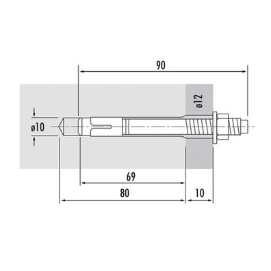 Hailo Hilti Bolzenanker zur Befestigung von Leitern und Halterung aus Edelstahl