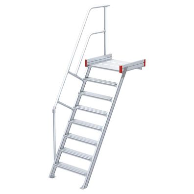 Euroline 511 Podesttreppe 60EUR 1000mm Stufenbreite 8 Stufen Alu gerieft