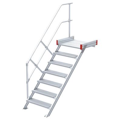 Euroline 511 Podesttreppe 45EUR 800mm Stufenbreite 7 Stufen Alu gerieft