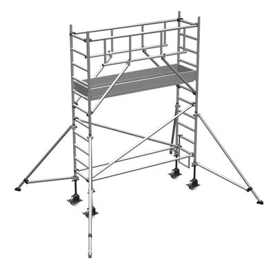 Zarges Fahrgeruest MultiTower S-PLUS 1T mit Auslegern 1,80m Plattformlaenge 4,45m AH