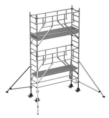 Zarges Fahrgeruest MultiTower S-PLUS 1T mit Auslegern 2,50m Plattformlaenge 5,30m AH