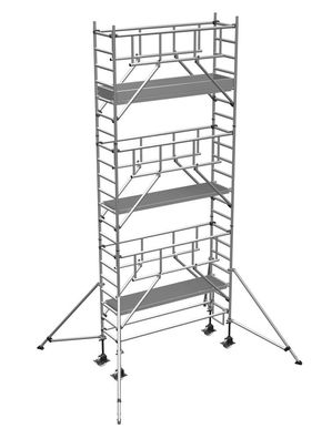 Zarges Fahrgeruest MultiTower S-PLUS 1T mit Auslegern 2,50m Plattformlaenge 7,30m AH