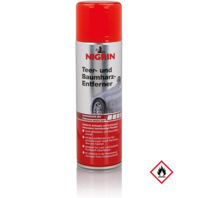 NIGRIN Teer Baumharz Entfernerspray fuer Fahrzeugreinigung 250ml