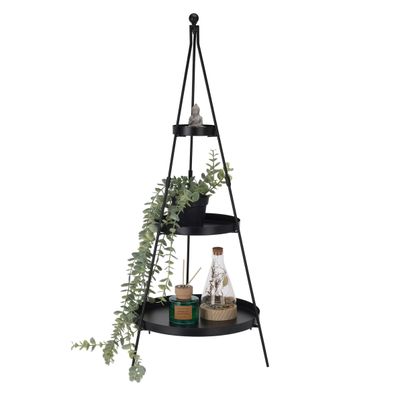 XL Metall Etagere schwarz 70x30 cm - Etagen Ständer Pflanzen Treppe Blumen Regal