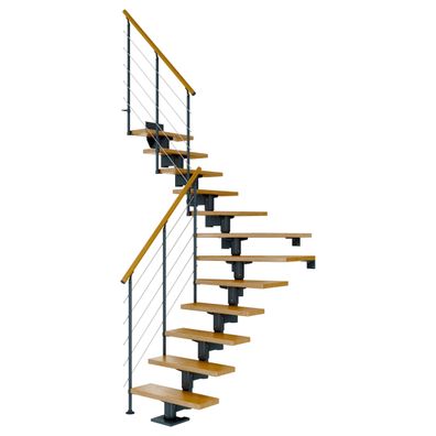 Dolle Mittelholmtreppe Cork Eiche, lackiert 1/4 gewendelt 75 cm breit fuer GH 240 ?