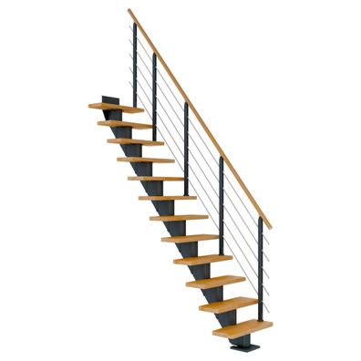 Dolle Mittelholmtreppe Frankfurt Gerade Buche, geoelt 65 cm breit fuer Geschosshoehe