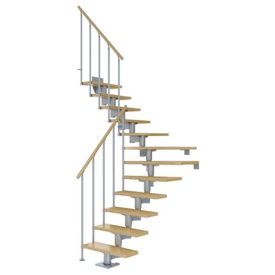 Dolle Mittelholmtreppe Cork Ahorn, lackiert 1/4 gewendelt 75 cm breit fuer GH 222 ?