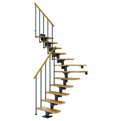 Dolle Mittelholmtreppe Cork Eiche, lackiert 1/4 gewendelt 79 cm breit fuer GH 240 ?