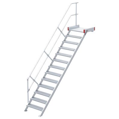 Euroline 511 Podesttreppe 45EUR 800mm Stufenbreite 13 Stufen Alu gerieft